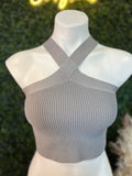 X Neck Crop Top