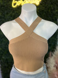 X Neck Crop Top