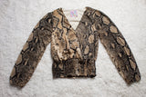 SNAKE PRINT Long Sleeve Blouse