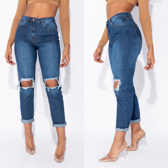 ELLA Dark Wash Boyfriend Jeans