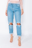 ELLA Light Wash Boyfriend Jeans