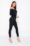 Off The Shoulder Long Sleeve Jumpsuit